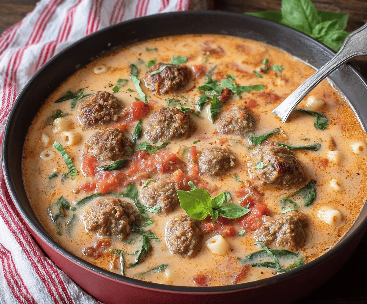 Creamy Italian Meatball Soup