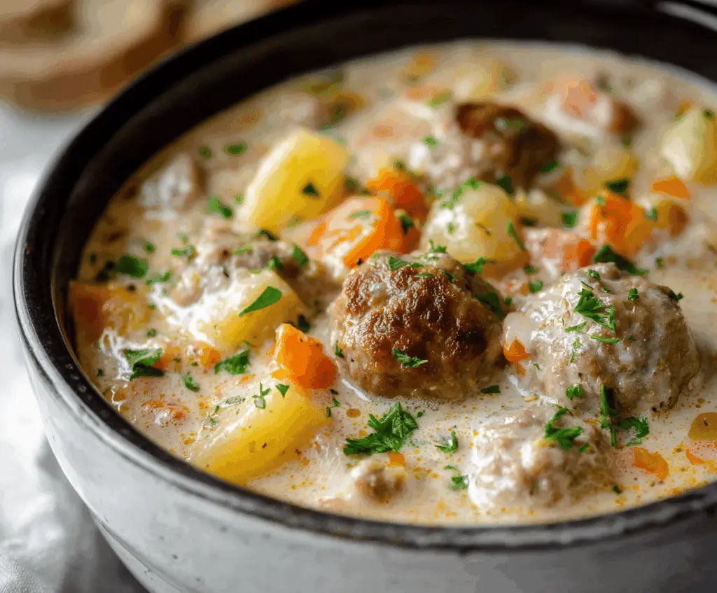 Creamy Meatball Soup