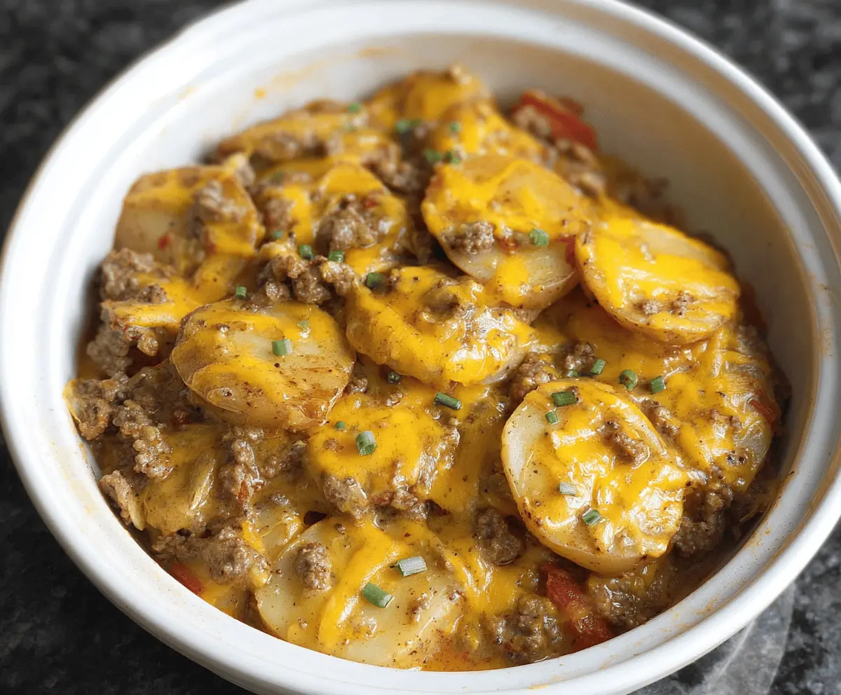 Easy Crockpot Hamburger Potato Casserole Recipe