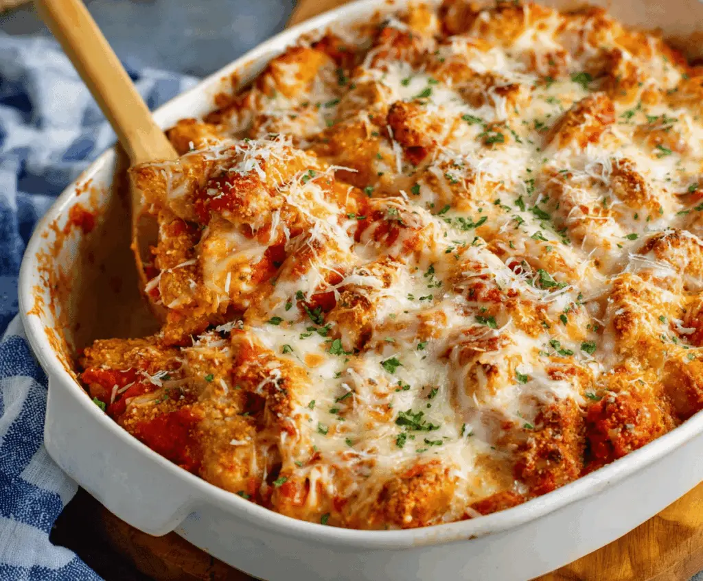 Dump-and-Bake Chicken Parmesan Casserole