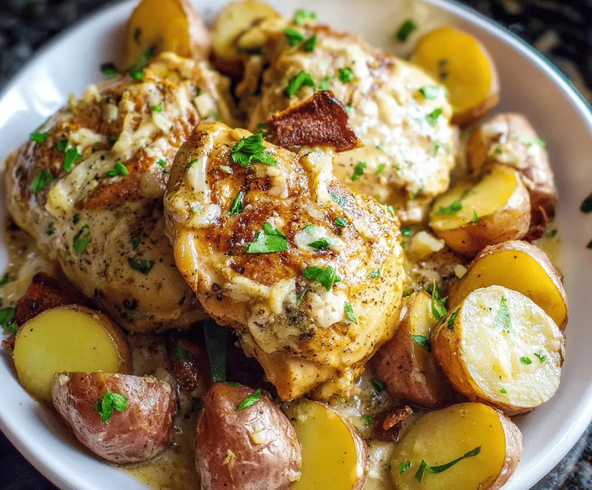Garlic Parmesan Crockpot Chicken and Potatoes Recipe