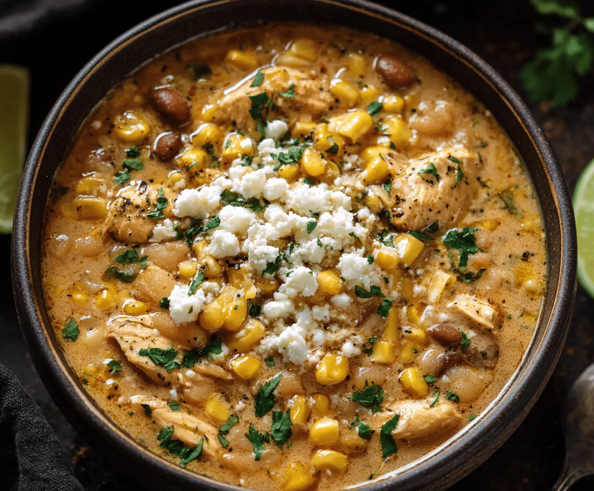 Spicy Mexican Street Corn White Chicken Chili Recipe