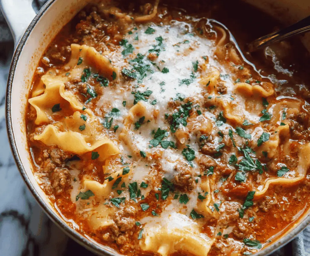 One Pot Lasagna Soup