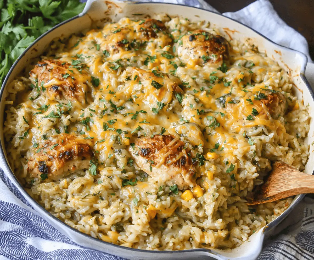 Salsa Verde Chicken and Rice Casserole