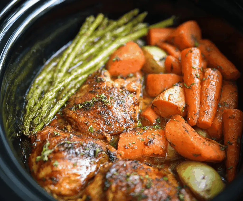 Slow Cooker Honey Garlic Chicken and Veggies