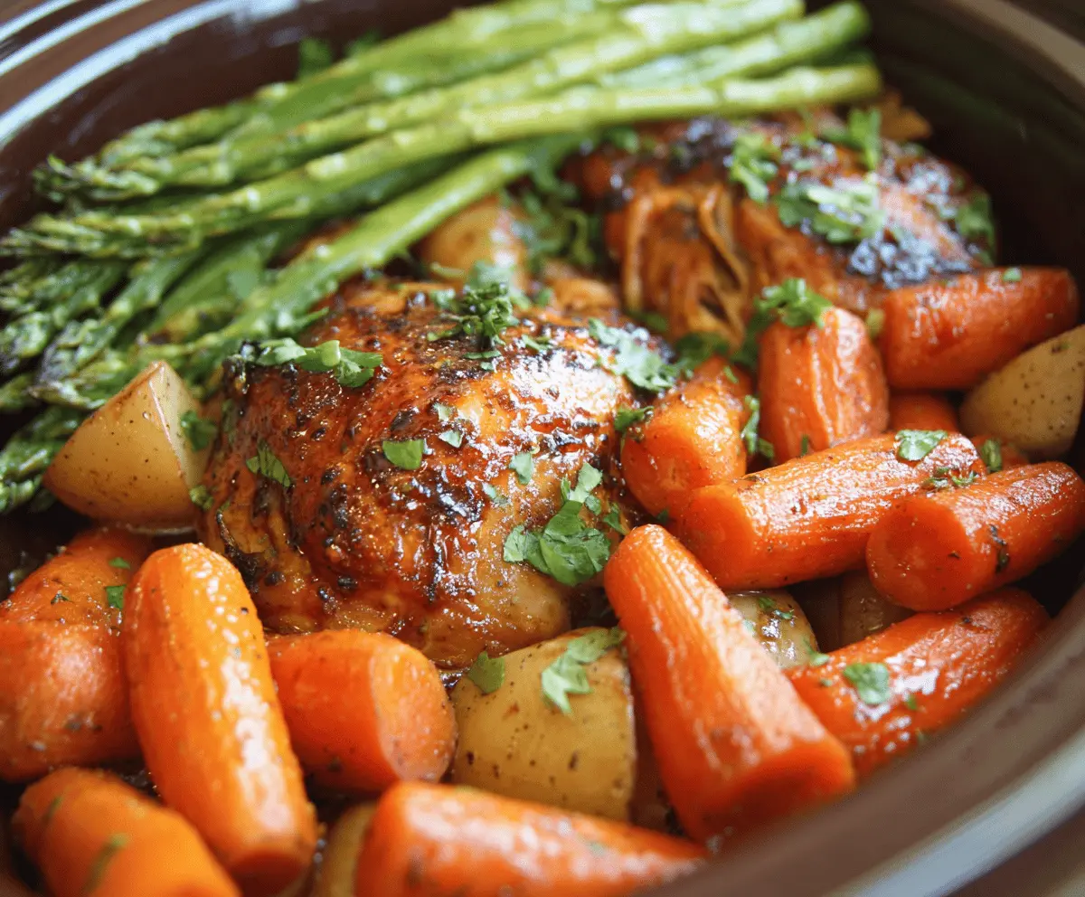 Easy Slow Cooker Honey Garlic Chicken with Veggies Recipe