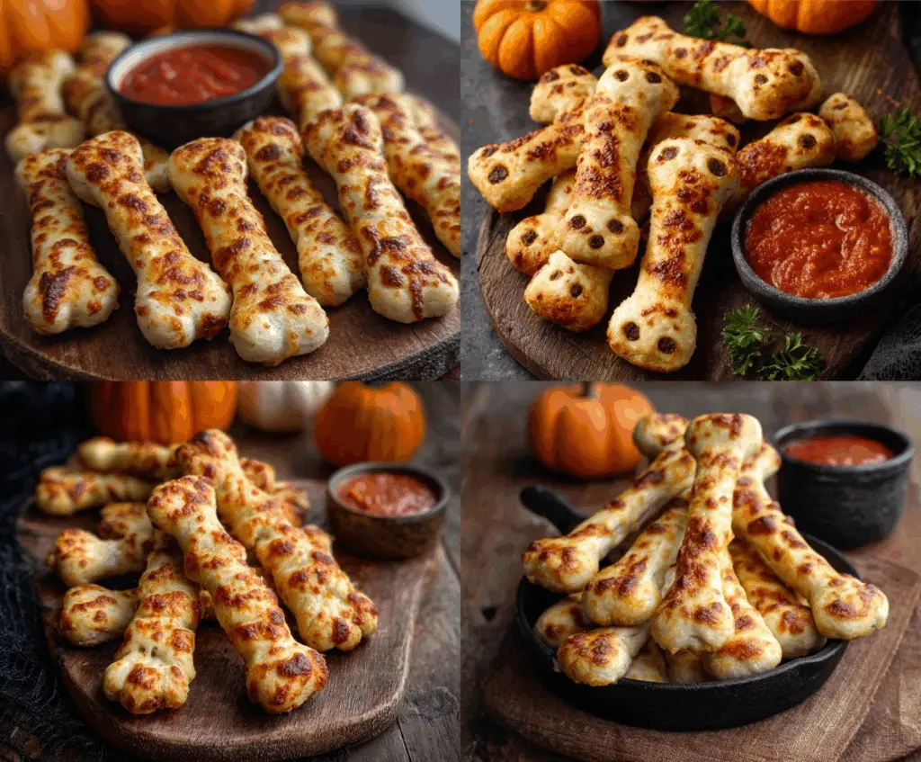Cheesy Halloween Breadstick Bones