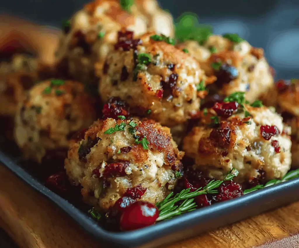 Cranberry Turkey Stuffing Balls