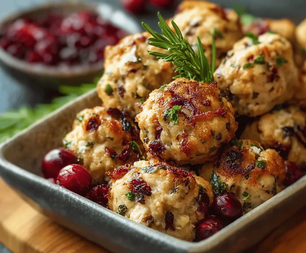 Easy Crispy Cranberry Turkey Stuffing Balls Recipe
