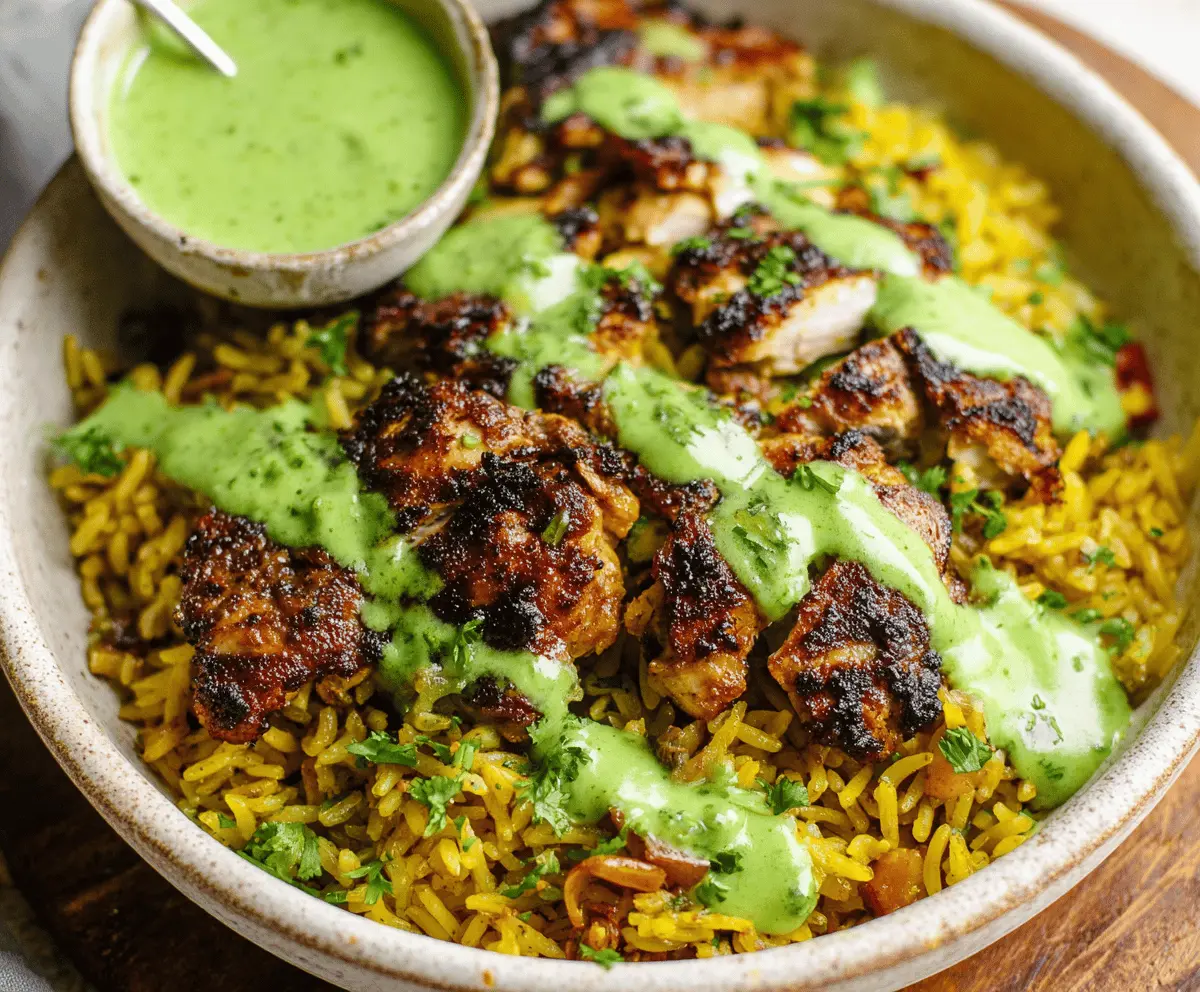 Easy Peruvian Chicken and Rice with Tangy Green Sauce Recipe