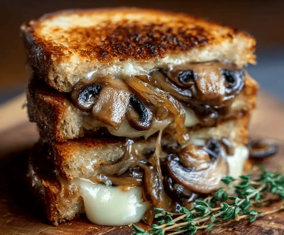 Gourmet Grilled Cheese with Gouda, Roasted Mushrooms & Onions