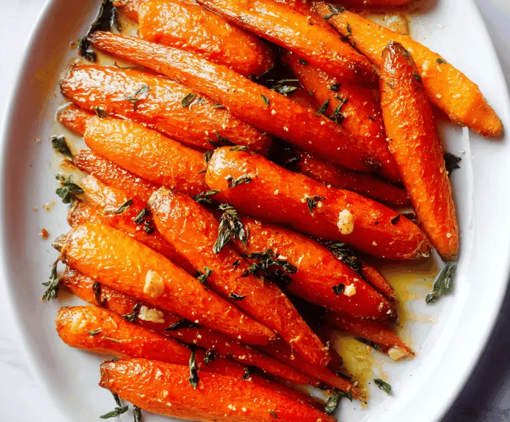 Honey Garlic Roasted Carrots