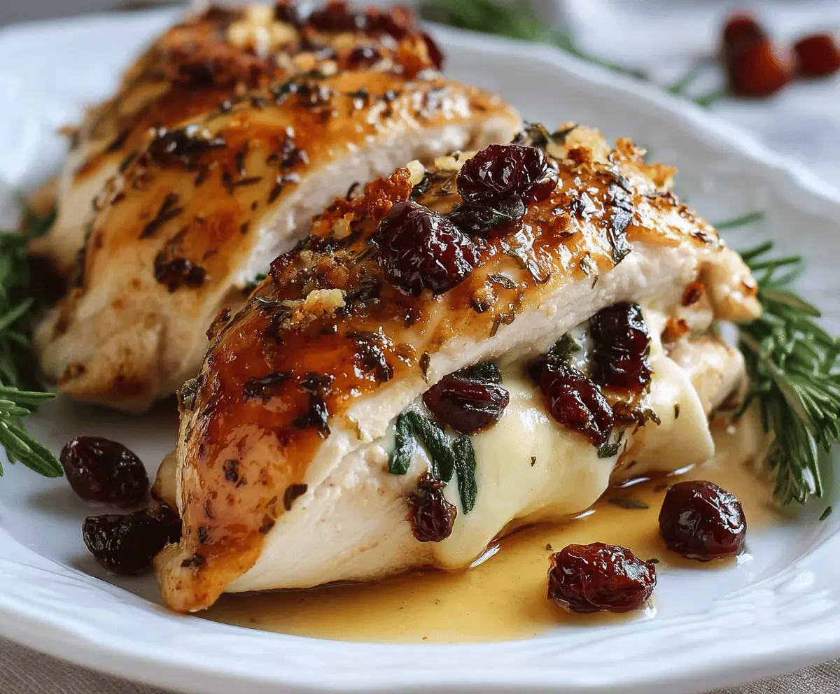 Easy Cranberry Brie Stuffed Chicken