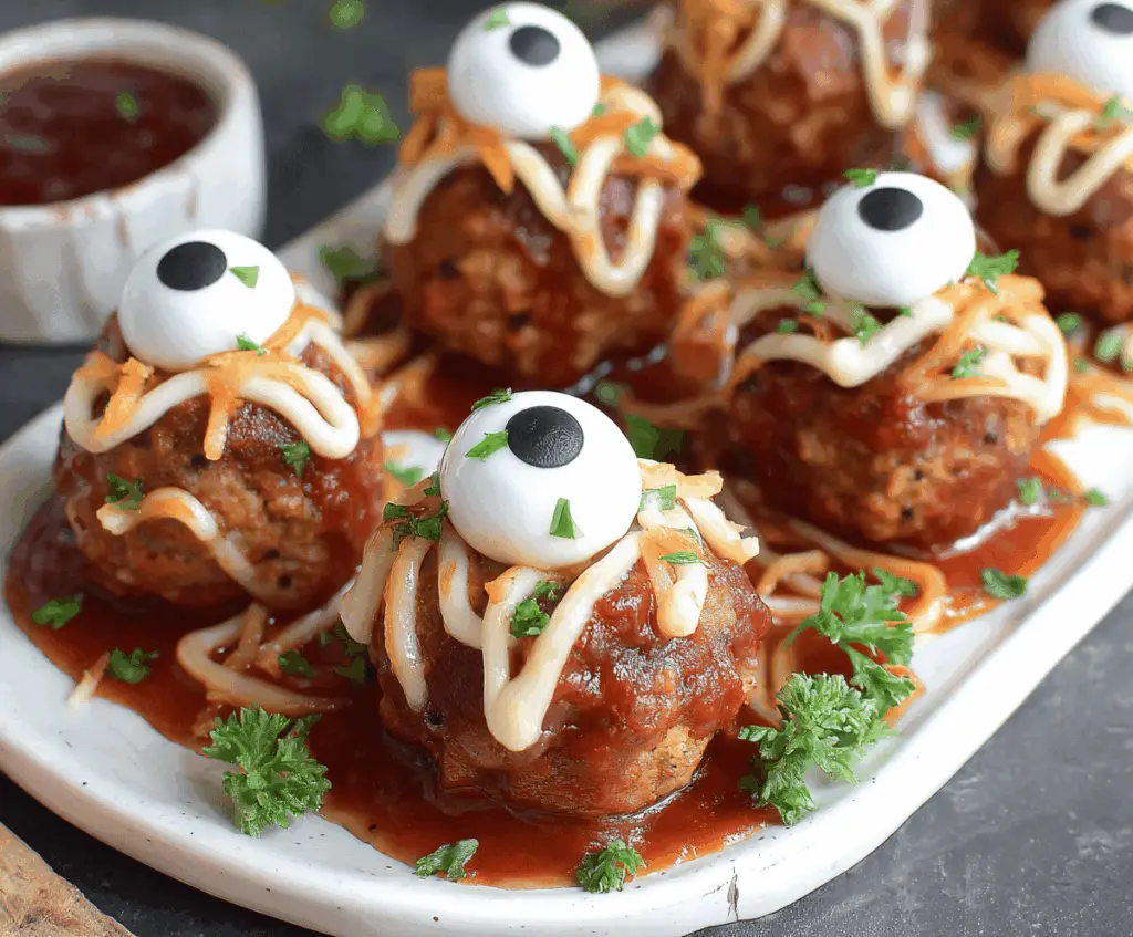 Monster Eyeball Meatballs – Keto Party Food
