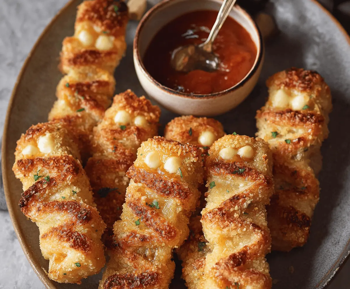 Crispy Mummy Mozzarella Sticks Recipe