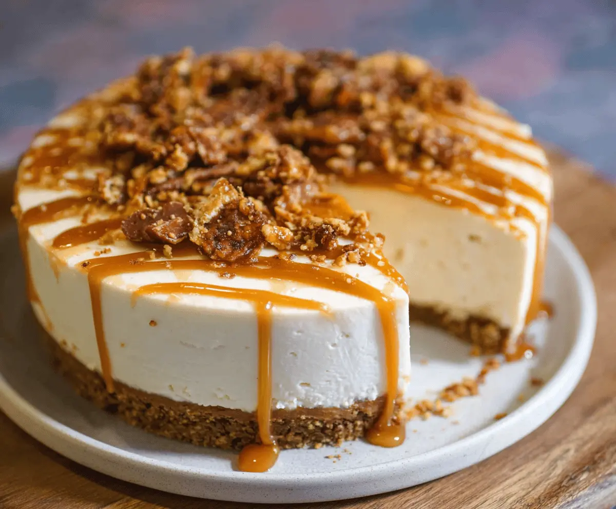 Easy No Bake Salted Caramel Cheesecake