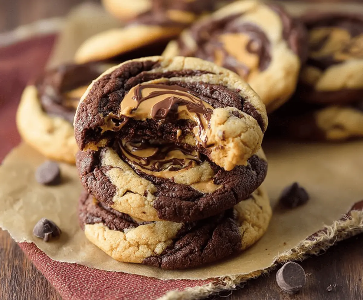 Easy Peanut Butter Brownie Swirl Cookies
