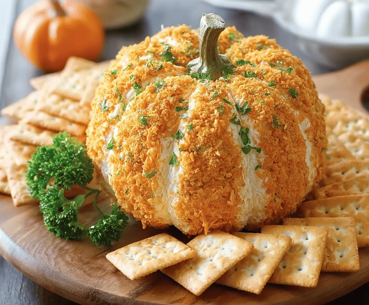 Pumpkin-Shaped Cheese Ball Recipe – Perfect for Fall Parties