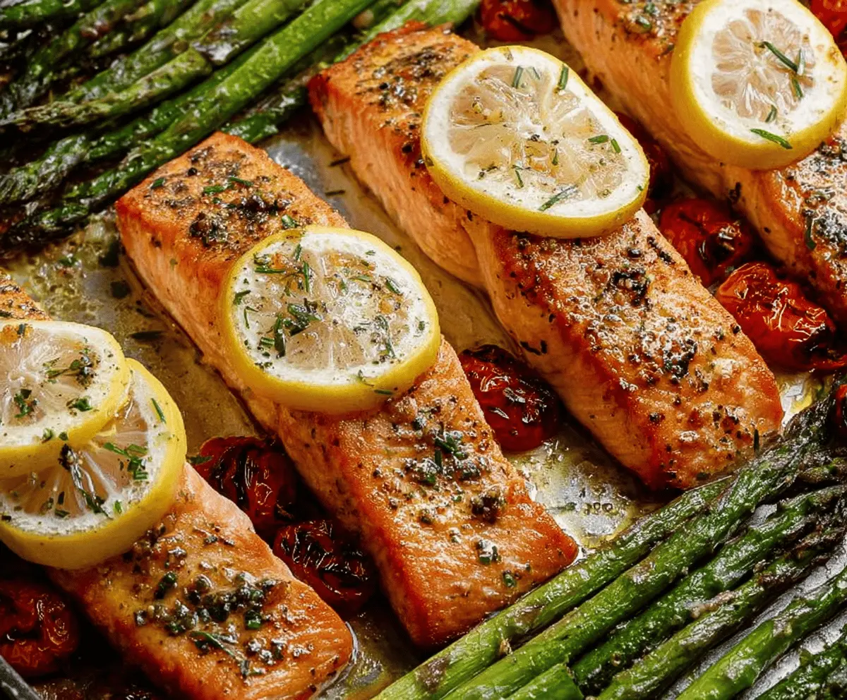 Easy Sheet Pan Lemon Garlic Butter Salmon Recipe