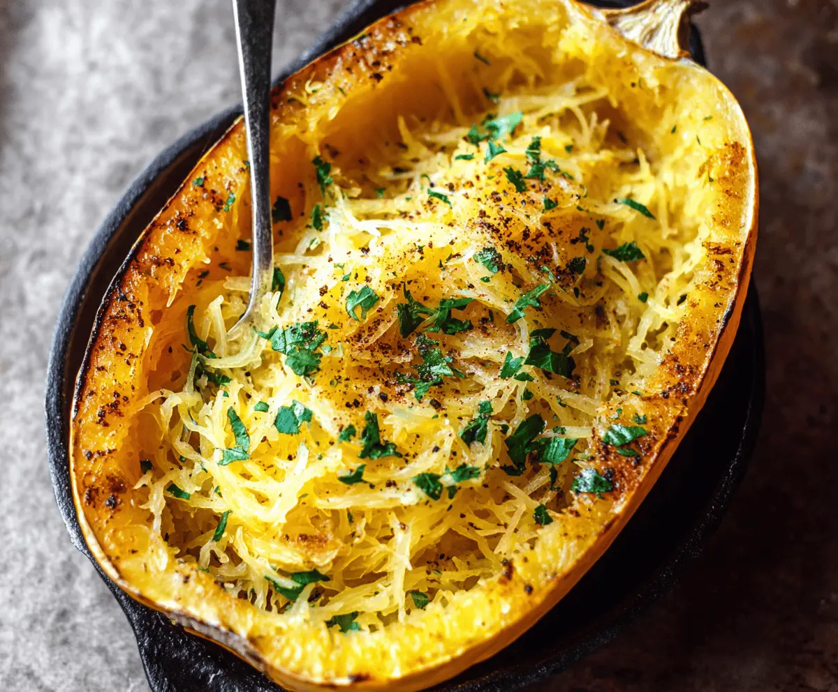 Delicious roasted spaghetti squash topped with fresh herbs, showcasing the best spaghetti squash recipe you’ve ever tasted