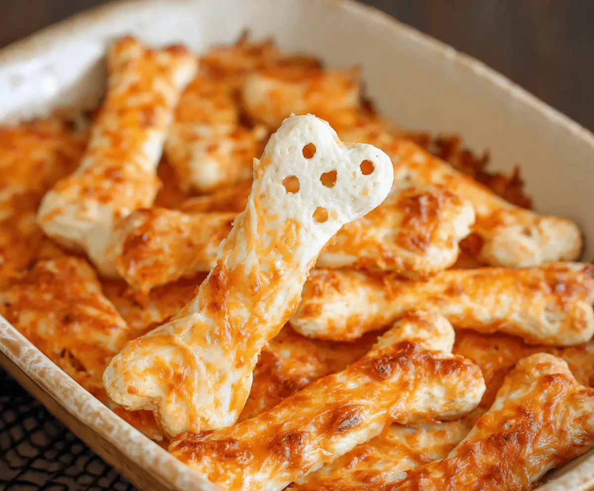 Cheesy Breadstick Bones Halloween Appetizers for Spooky Parties