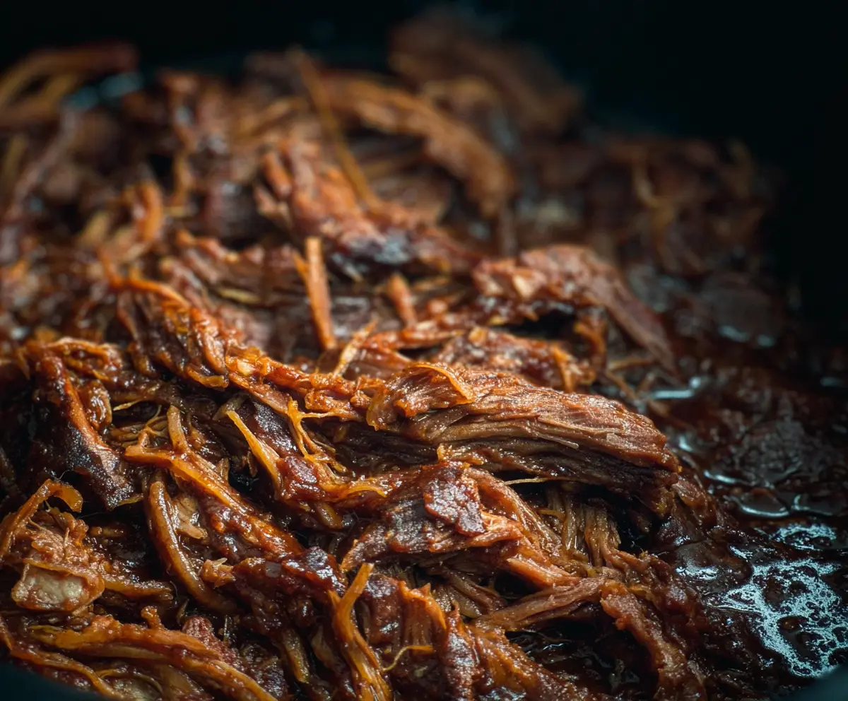 Tender Caramelized Pulled Beef Brisket