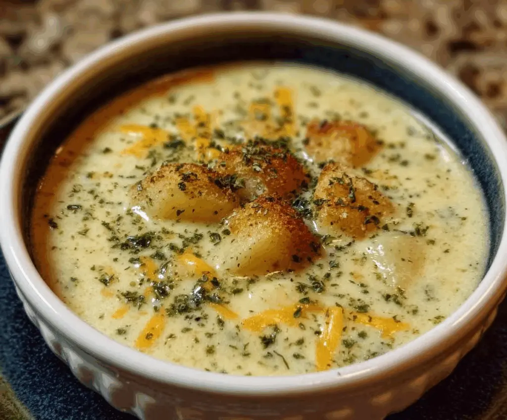 Cheddar Herb Potato Soup