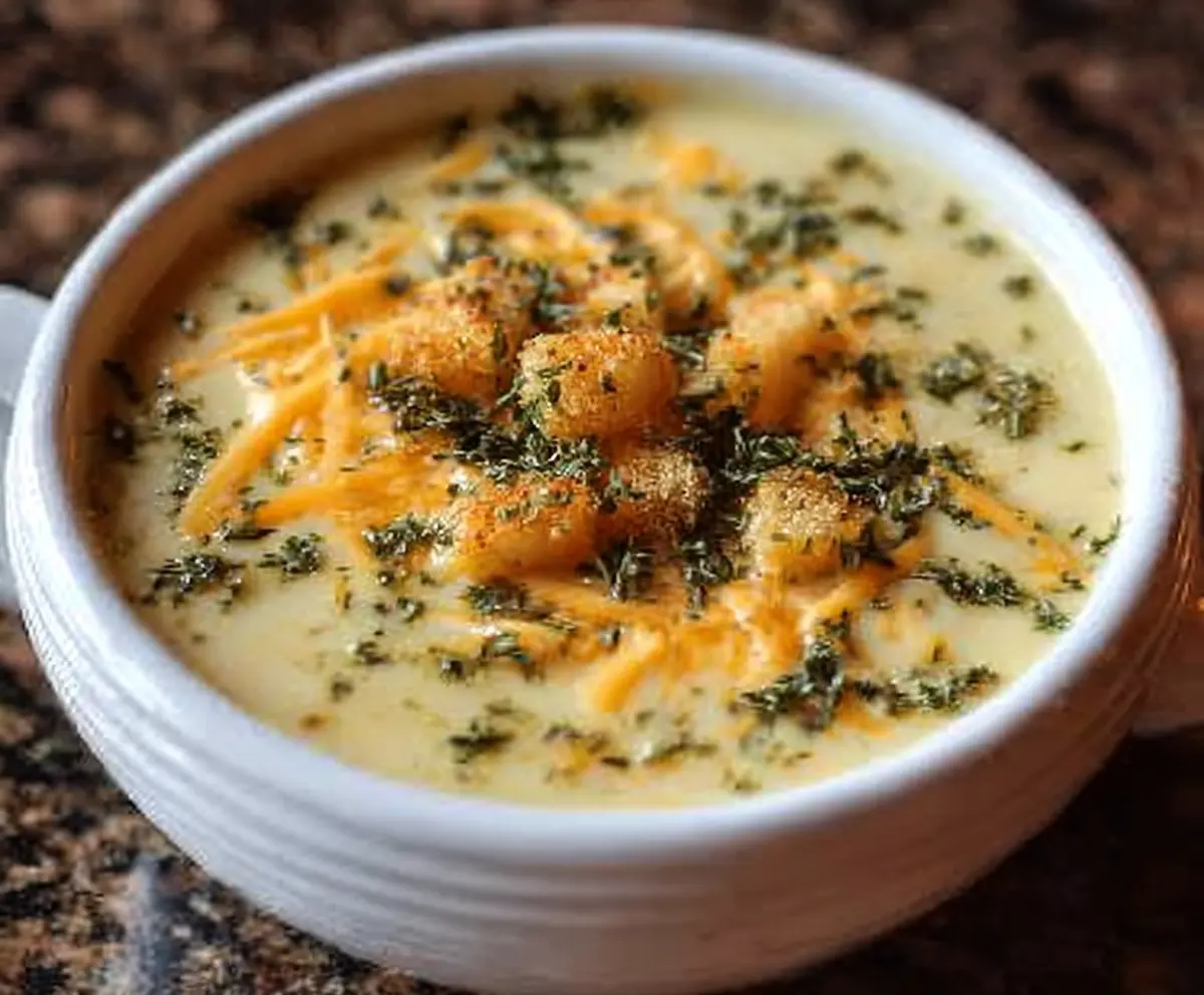 Easy Cheddar Herb Potato Soup