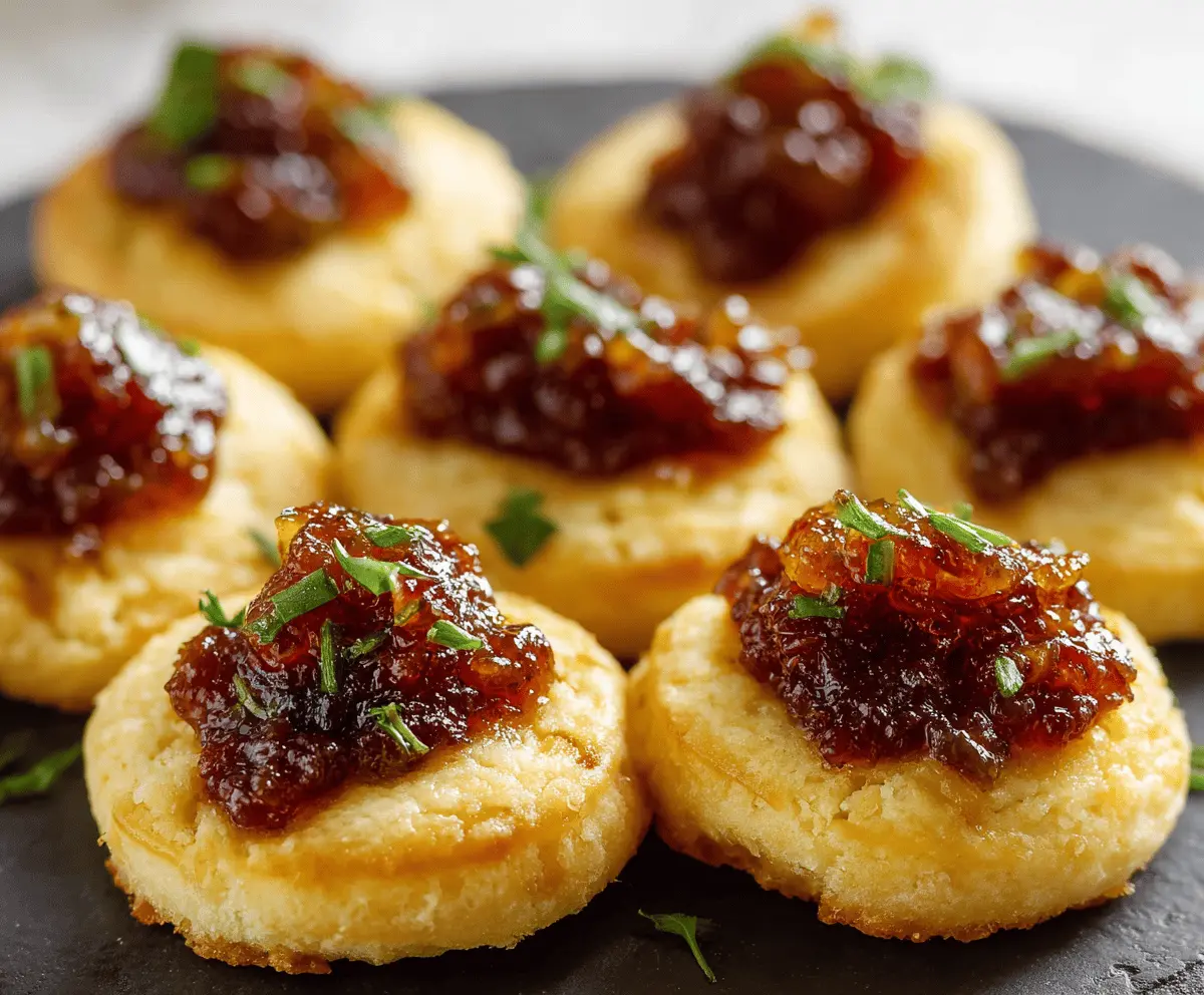 Cheesy Thumbprint Bites with Hot Pepper Jelly