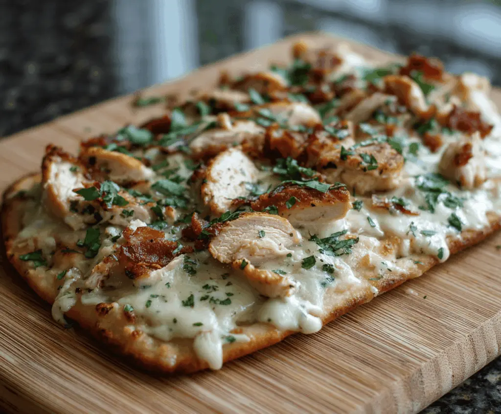 Chicken Alfredo Flatbread