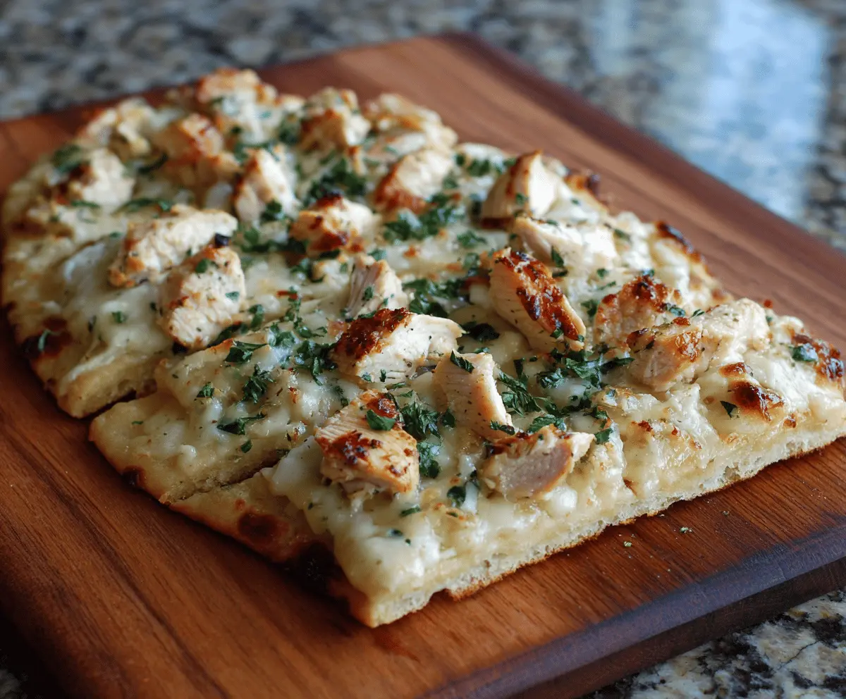 Easy Chicken Alfredo Flatbread
