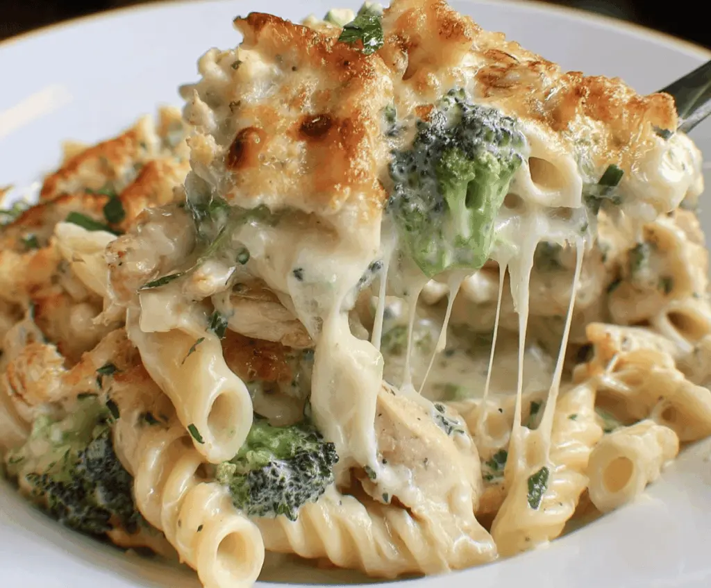 Chicken and Broccoli Alfredo Bake