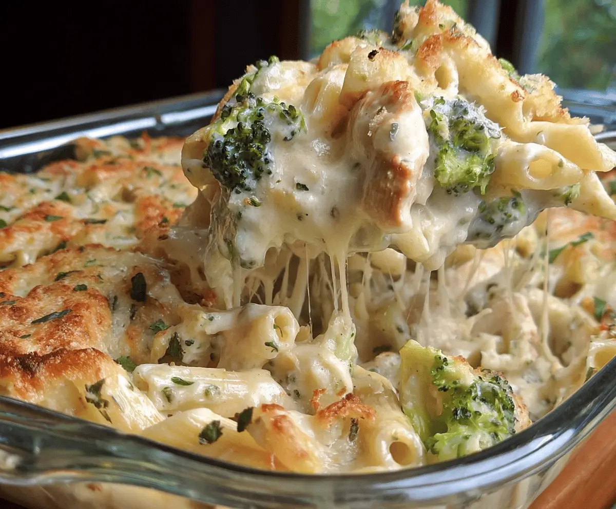 Easy Chicken Broccoli Alfredo Bake