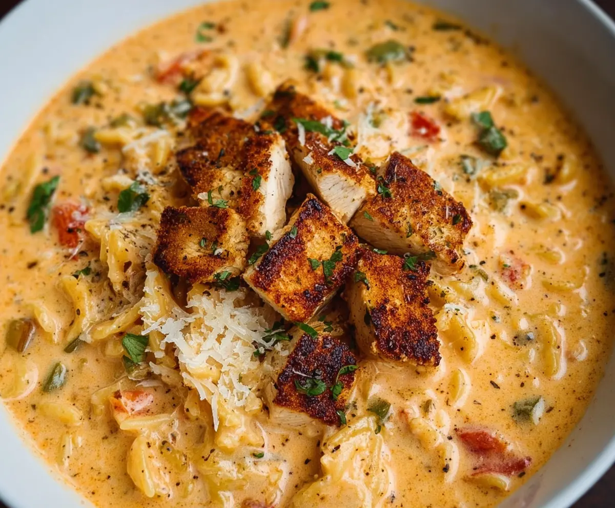 Creamy Cajun Chicken Pasta Soup