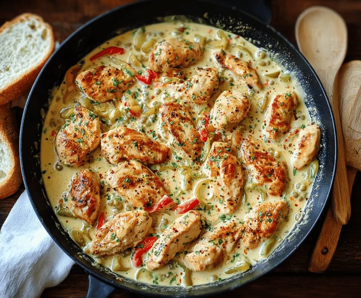 Creamy Pepperoncini Chicken Skillet Recipe