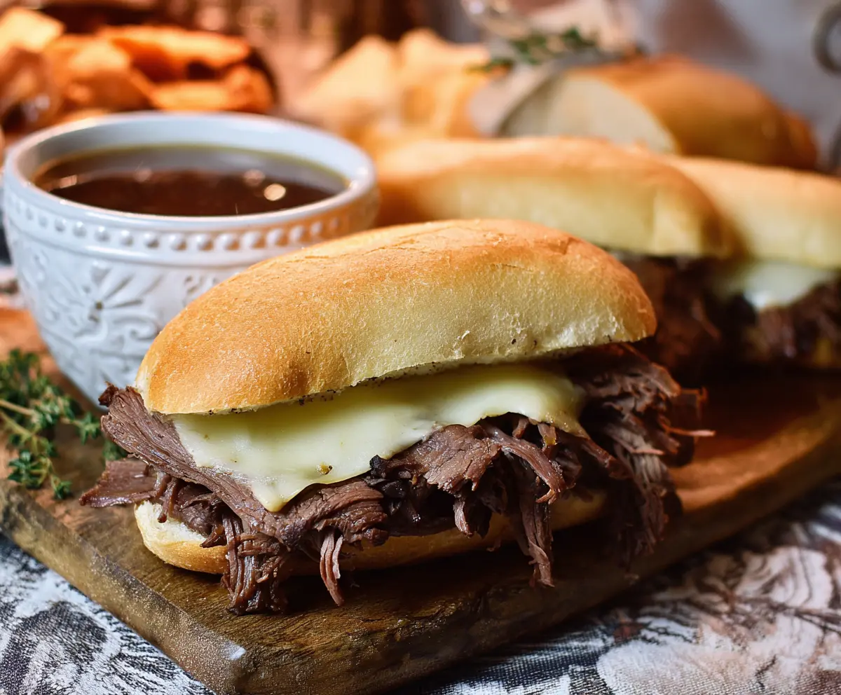 Easy Crock Pot French Dip Sandwiches