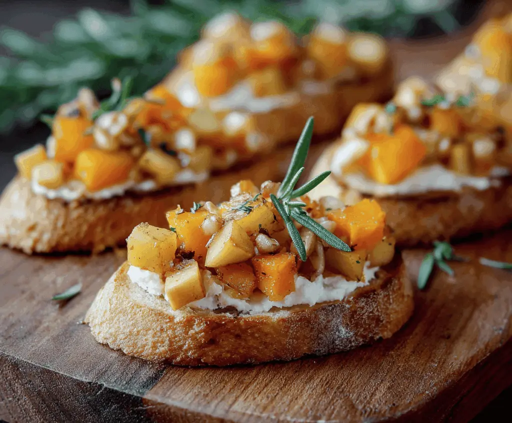 Delicious Fall Bruschetta with Butternut Squash and Apples