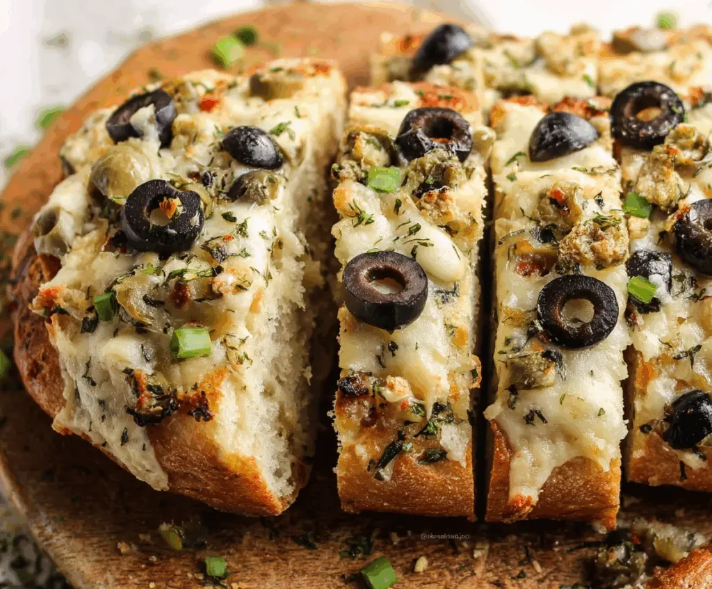 Easy Olive Cheese Bread Appetizer