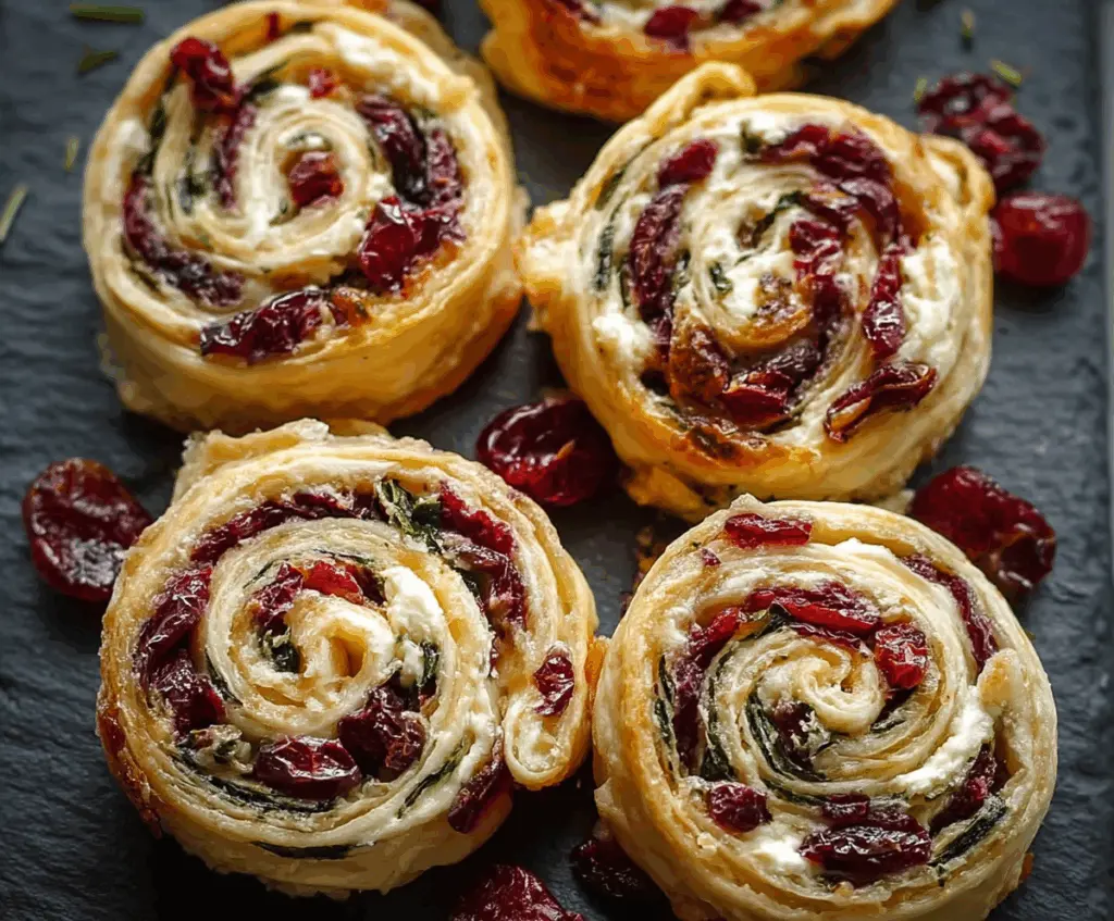 Flaky Cranberry Cream Cheese Pinwheels