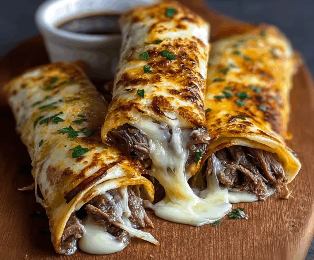 French Dip Tortilla Roll Ups