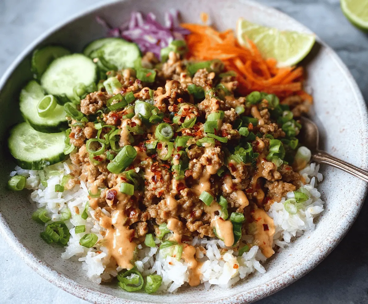 Easy Ground Turkey Rice Bowls with Bang Bang Sauce