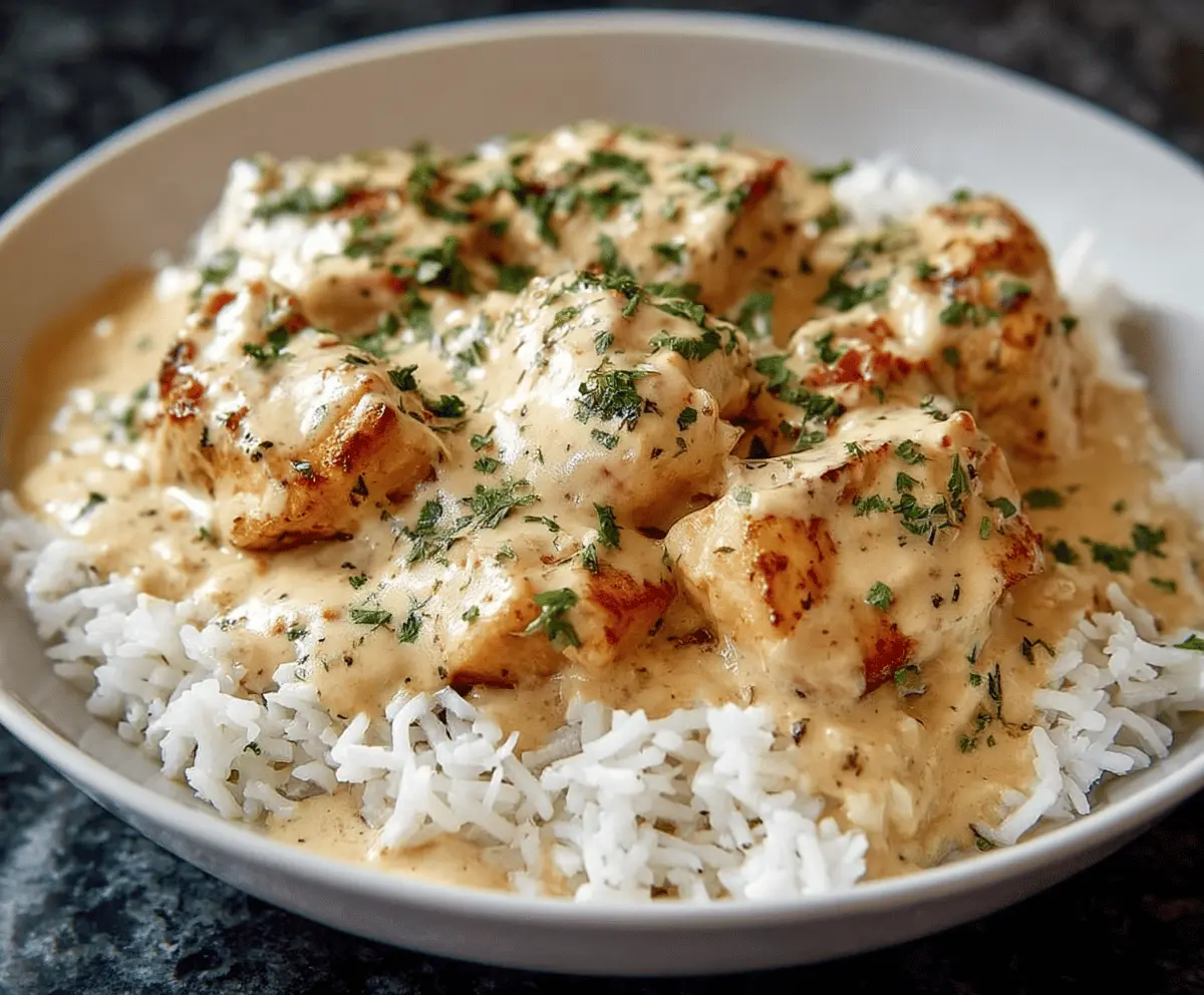 Creamy Smothered Chicken & Rice Recipe