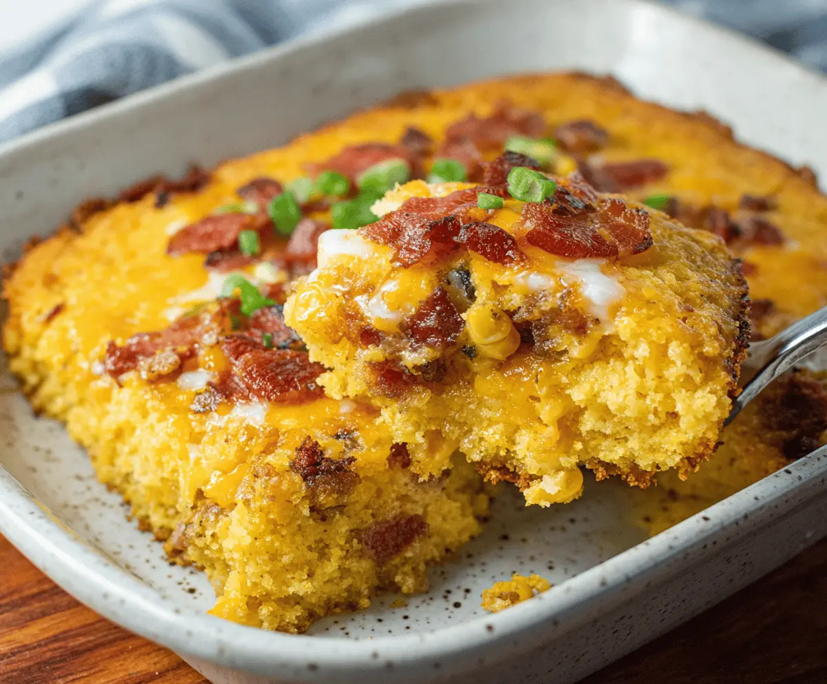 Easy Loaded Cornbread Casserole Recipe