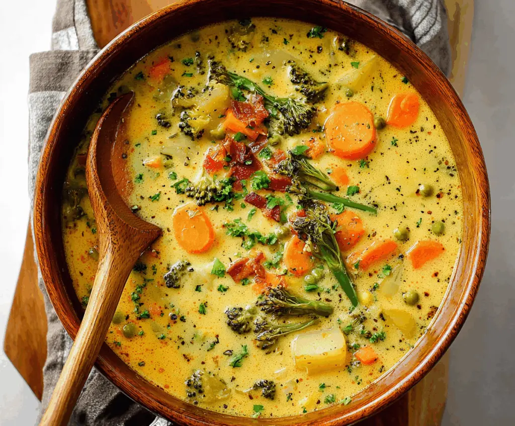 One Pot Creamy Vegetable Soup