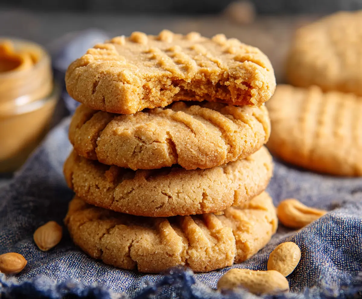 Delicious homemade peanut butter cookies freshly baked and ready to enjoy.