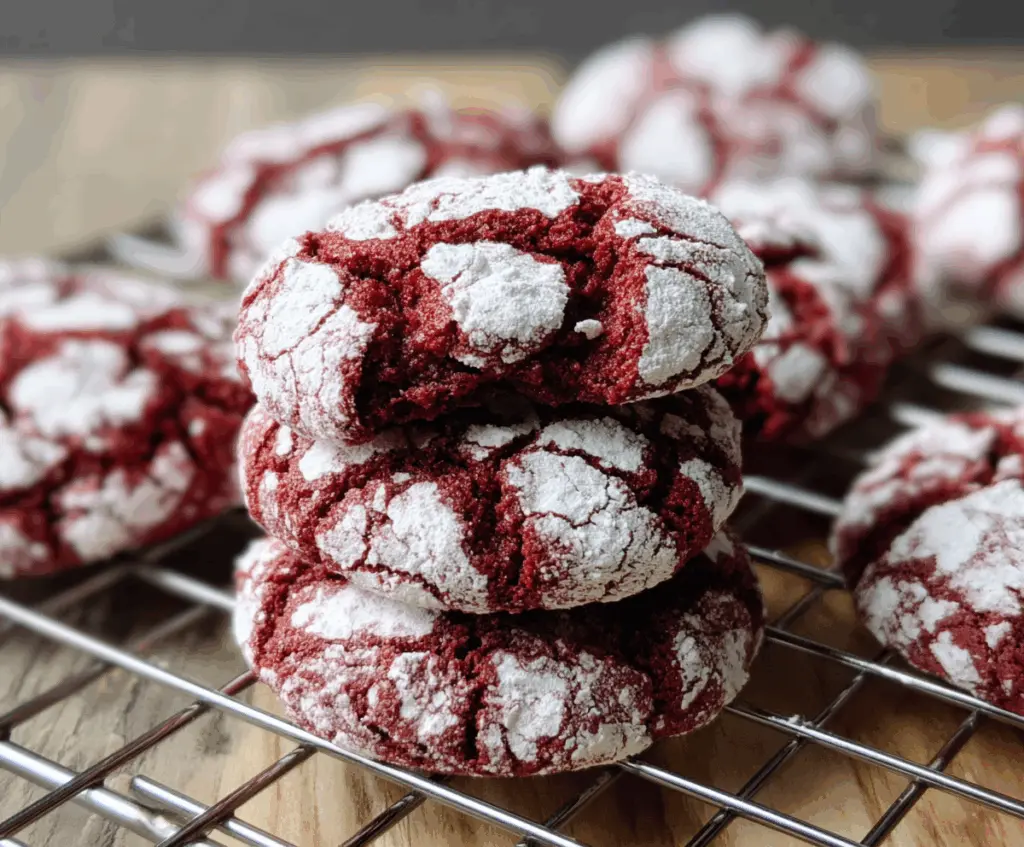 Red Velvet Crinkle Cookies