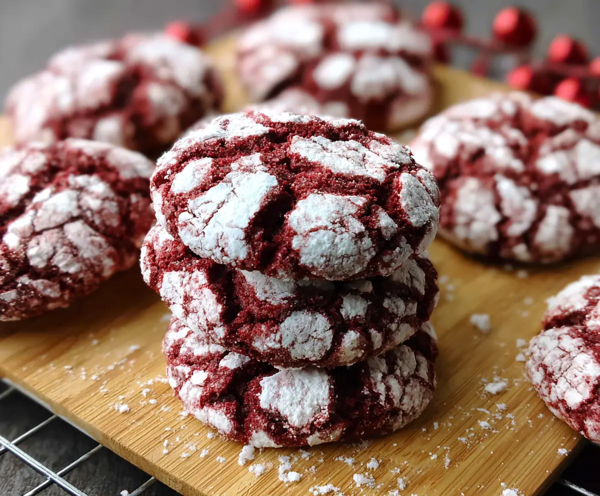 Easy Red Velvet Crinkle Cookies