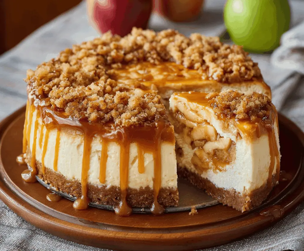Salted Caramel Apple Pie Cheesecake