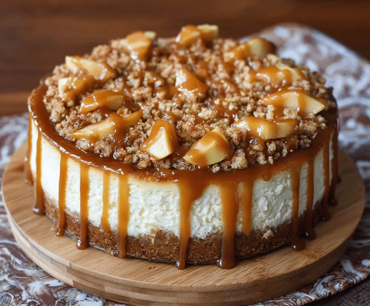 Easy Salted Caramel Apple Pie Cheesecake