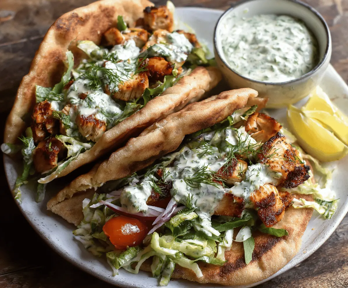 Easy Sheet Pan Chicken Pitas with Herby Ranch